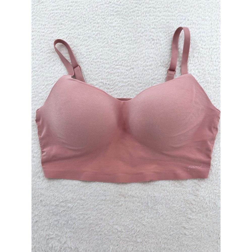 Pink Victoria's Secret Wireless Lightly Lined Bra Dusty Rose XL Coquette Ballet